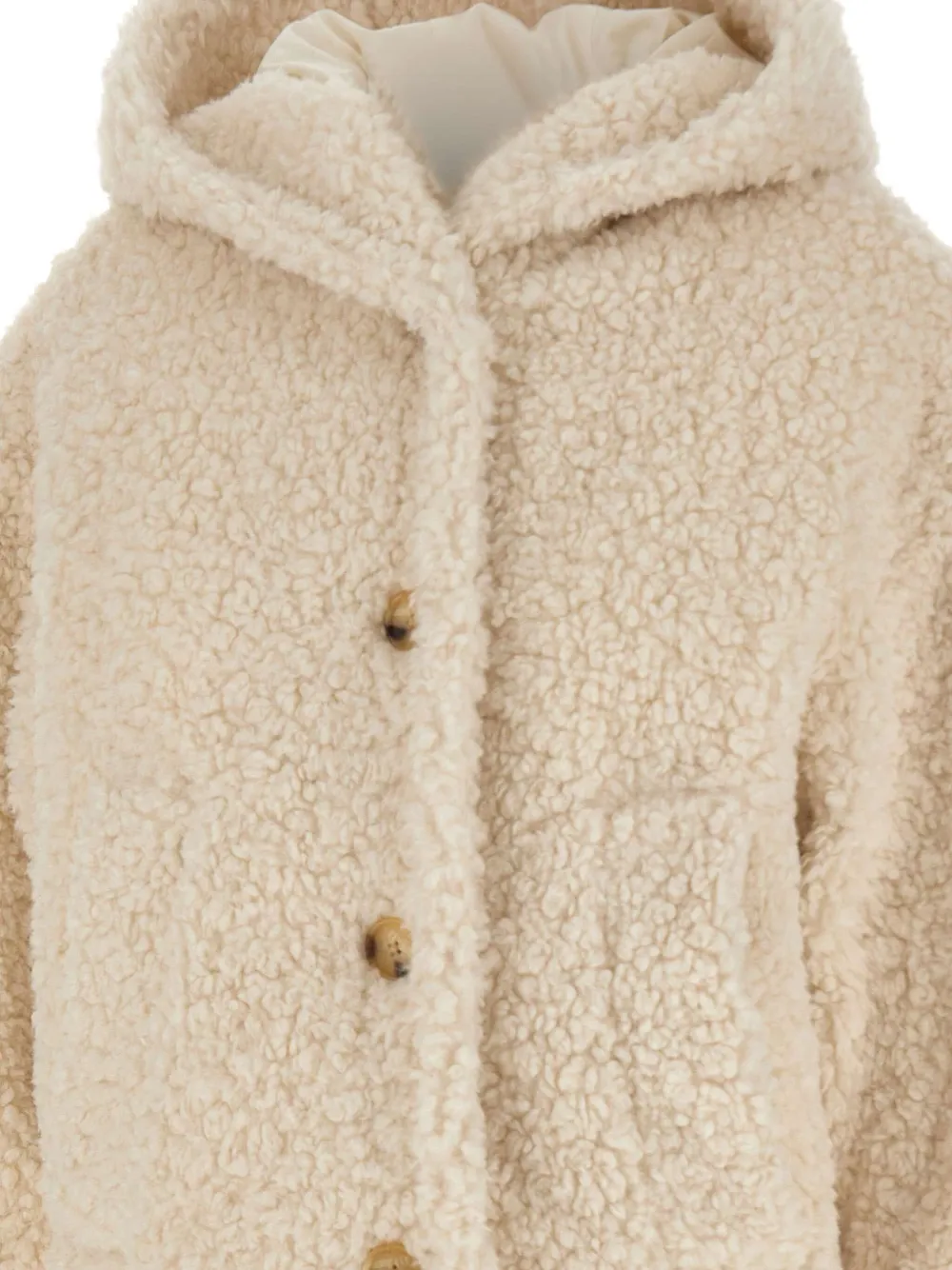 Tatras Hooded Faux Fur Coat In Neutral