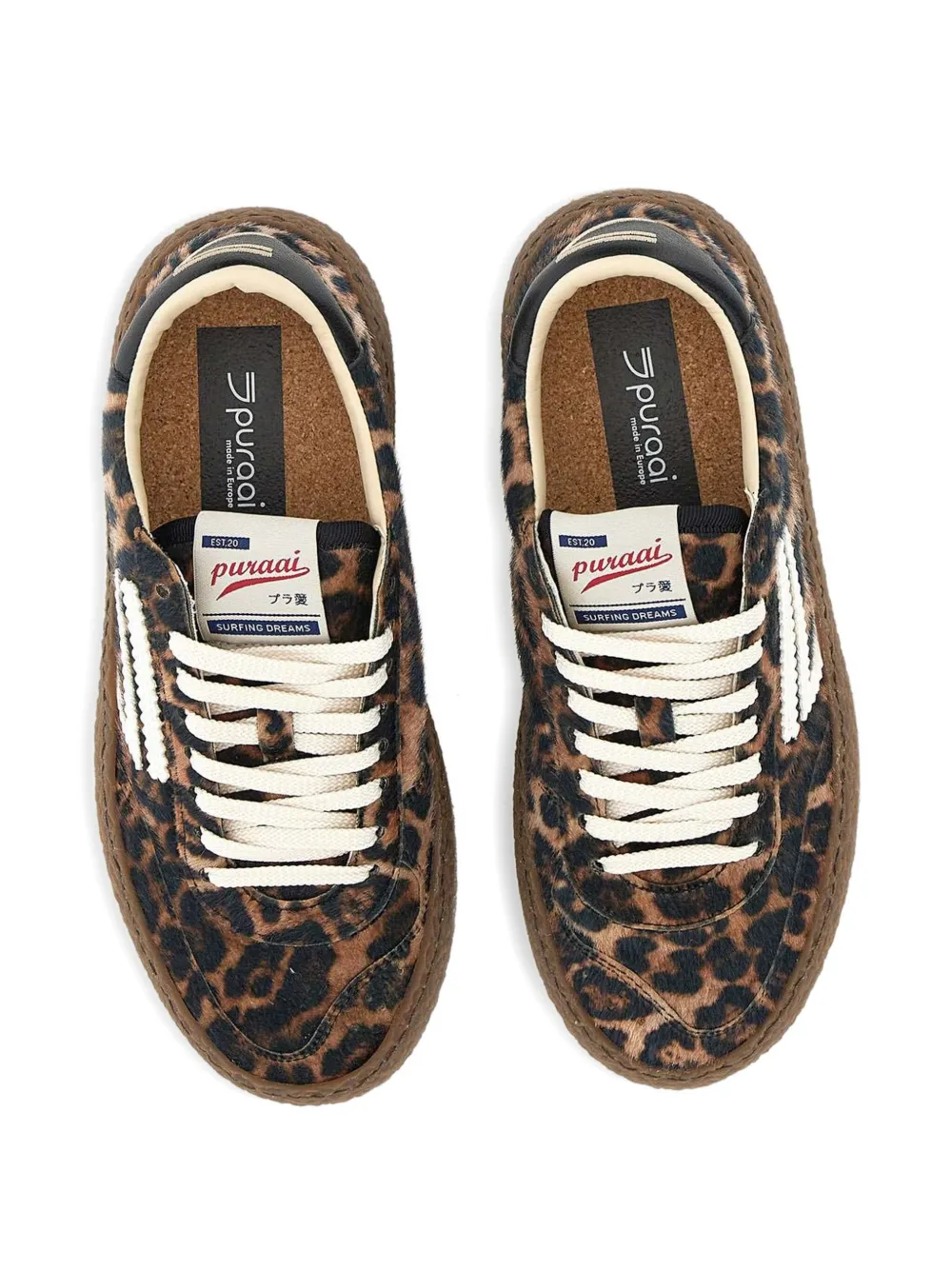 Puraai Sneakers met dierenprint Bruin