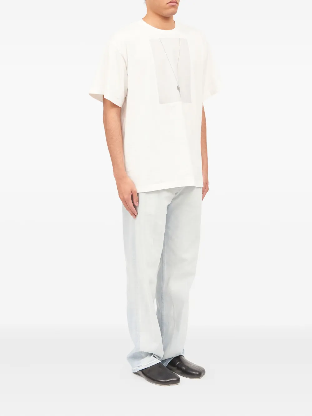 Mm6 Maison Margiela T-shirt With A Digitally Inspired Key Print On The Chest In White