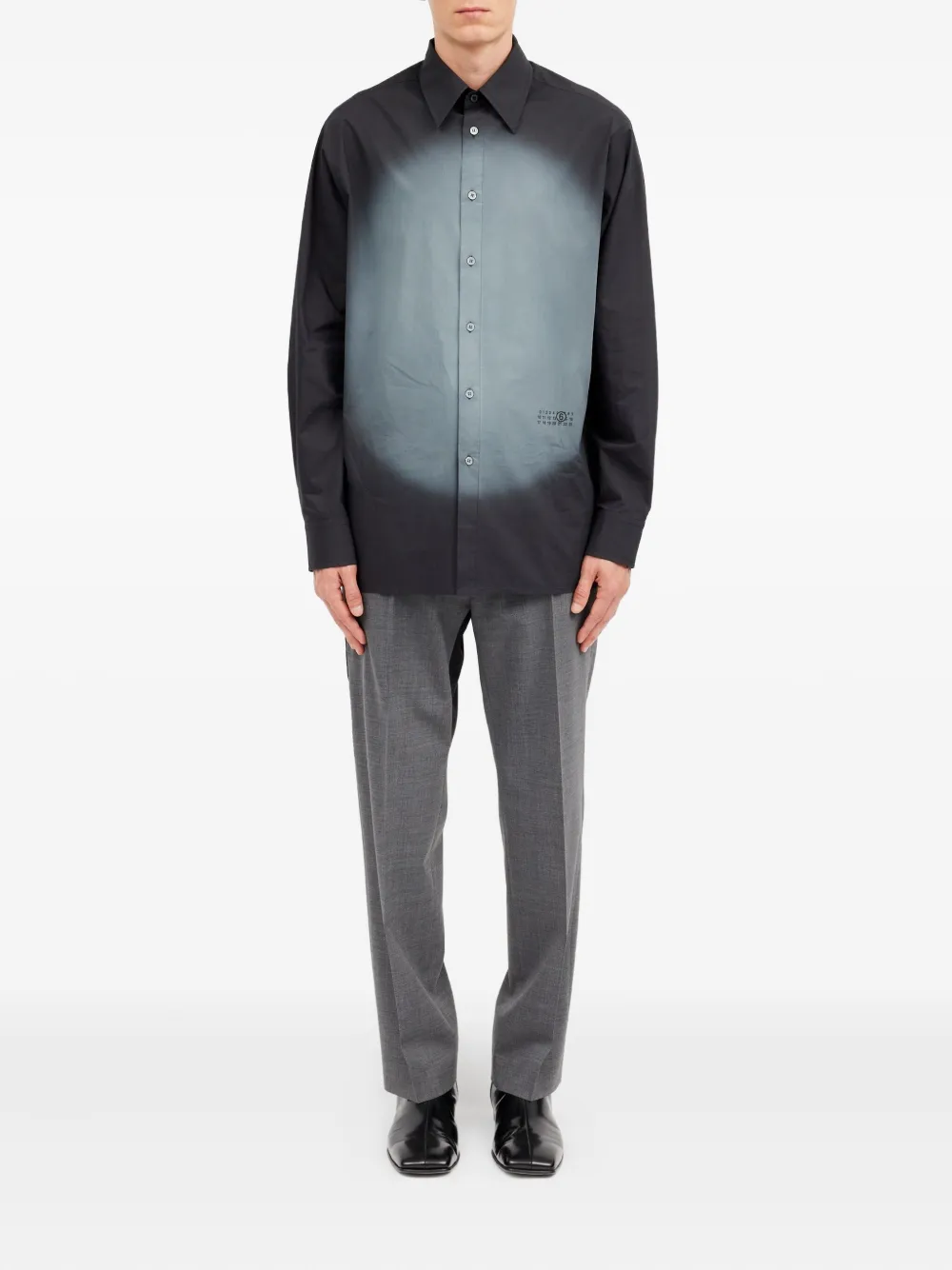 MM6 Maison Margiela Overhemd met Spray-print Zwart
