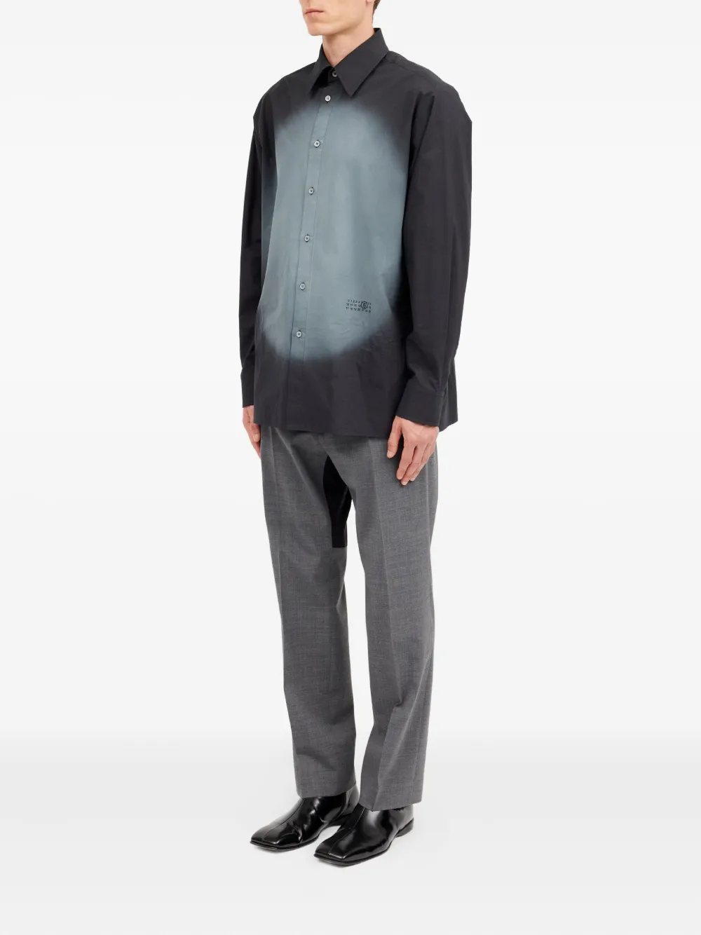MM6 Maison Margiela Overhemd met Spray-print Zwart