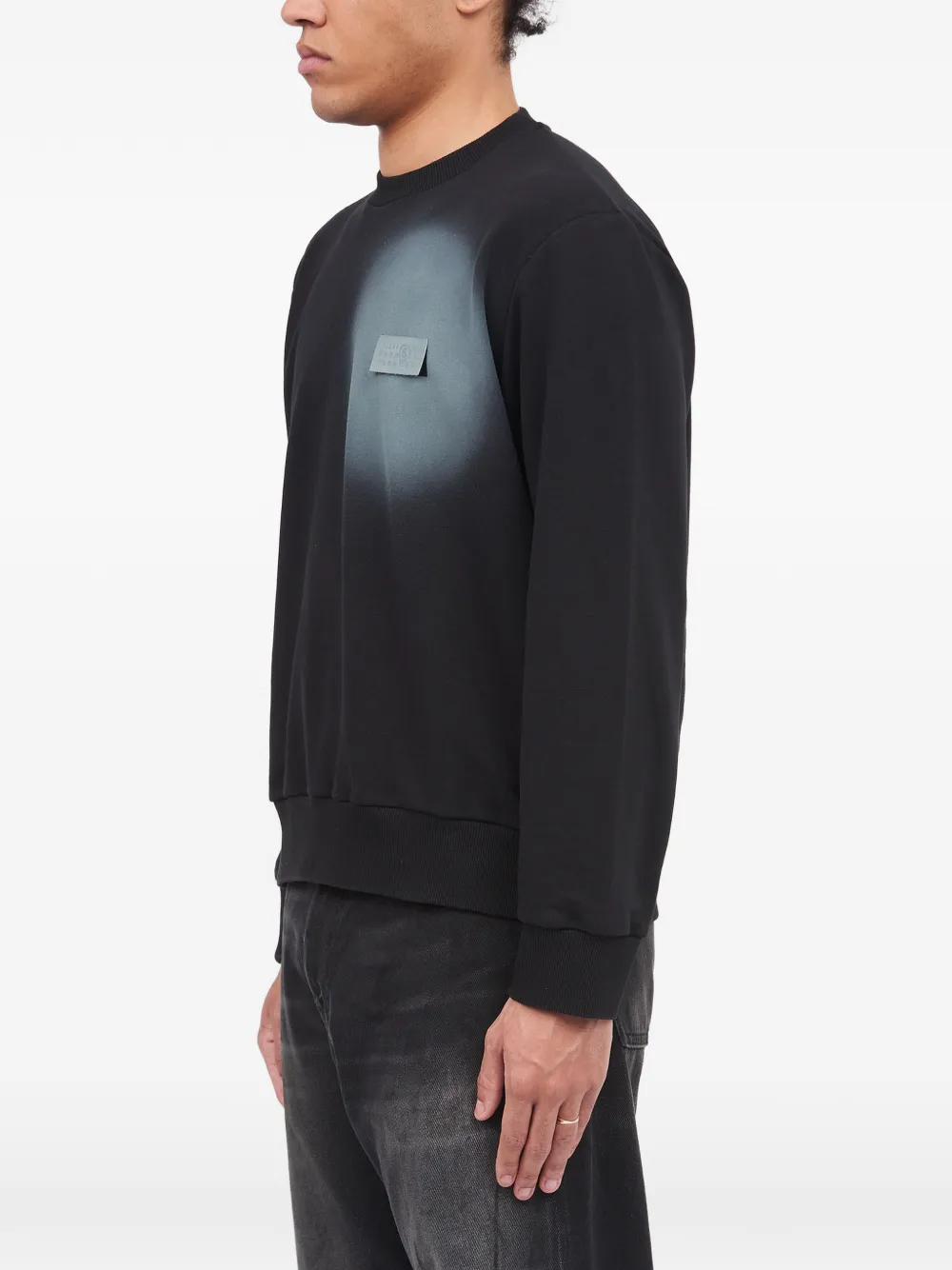 MM6 Maison Margiela Sweater met logopatch en spray-effect Zwart