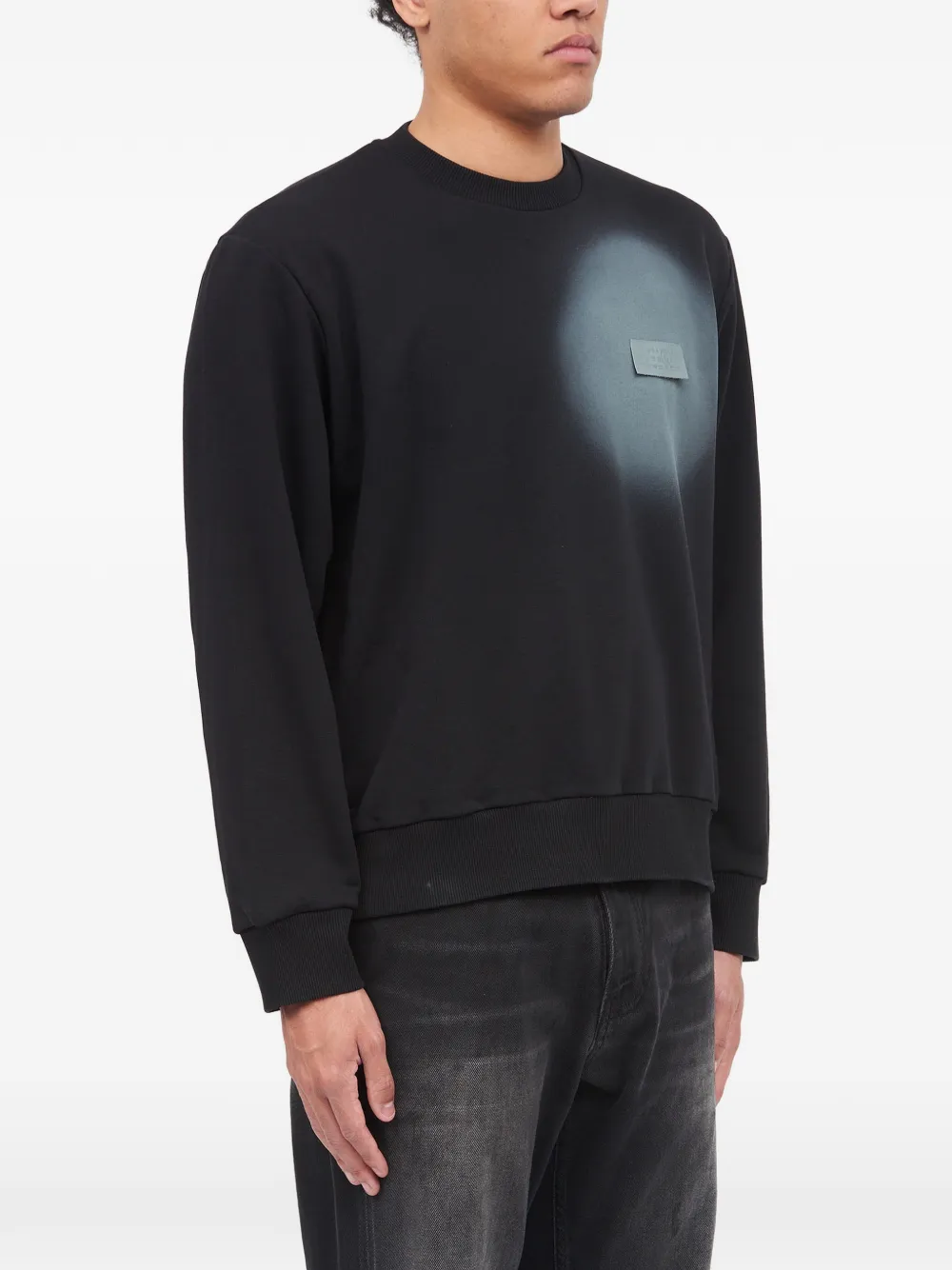 MM6 Maison Margiela Sweater met logopatch en spray-effect Zwart