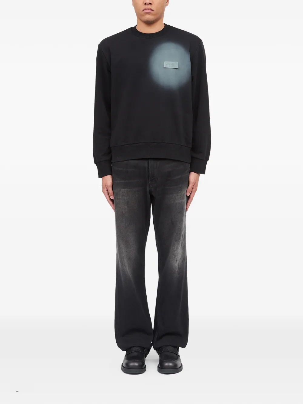 MM6 Maison Margiela Sweater met logopatch en spray-effect Zwart