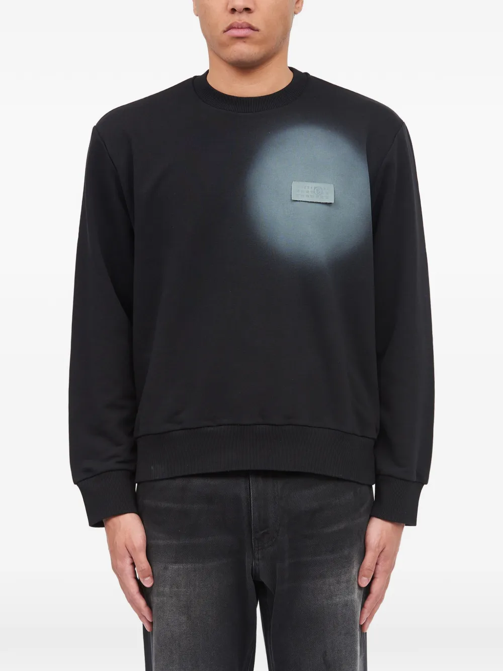 MM6 Maison Margiela Sweater met logopatch en spray-effect Zwart