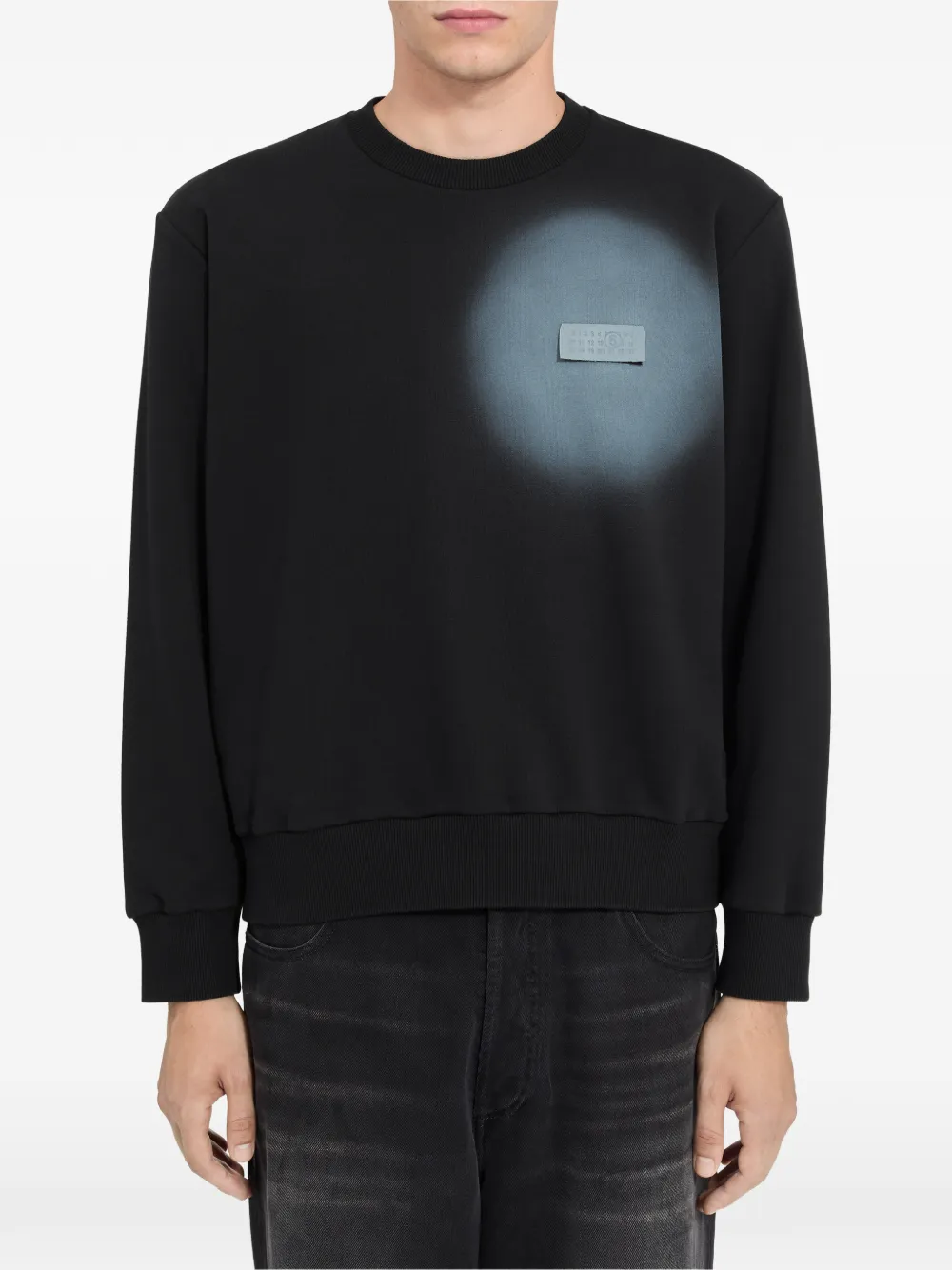 MM6 Maison Margiela Sweater met logopatch en spray-effect Zwart