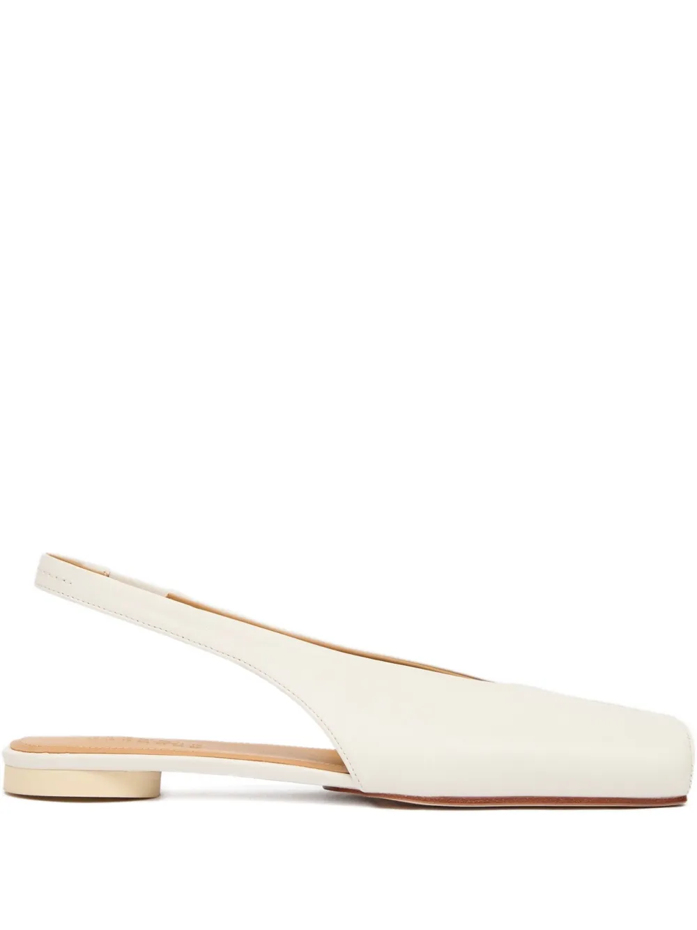 MM6 Maison Margiela Platte slingback pumps met vierkante neus Wit