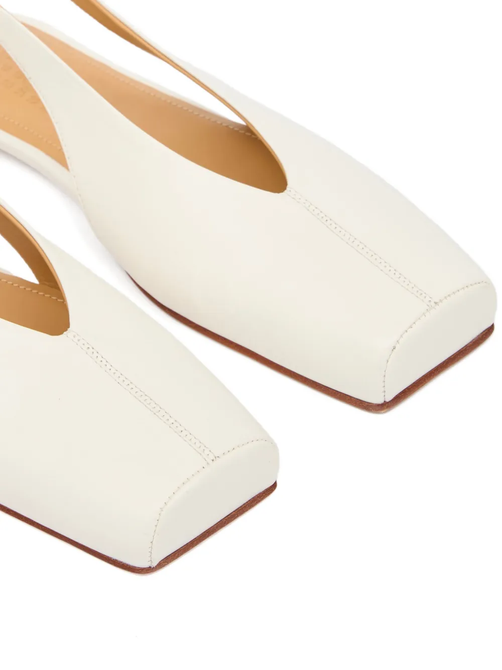 MM6 Maison Margiela Platte slingback pumps met vierkante neus Wit