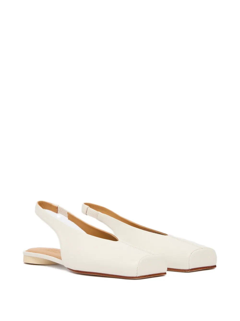 MM6 Maison Margiela Platte slingback pumps met vierkante neus Wit