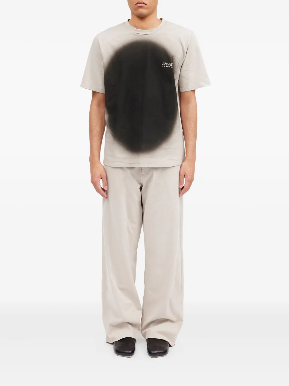 MM6 Maison Margiela Grafisch T-shirt met ronde hals Beige