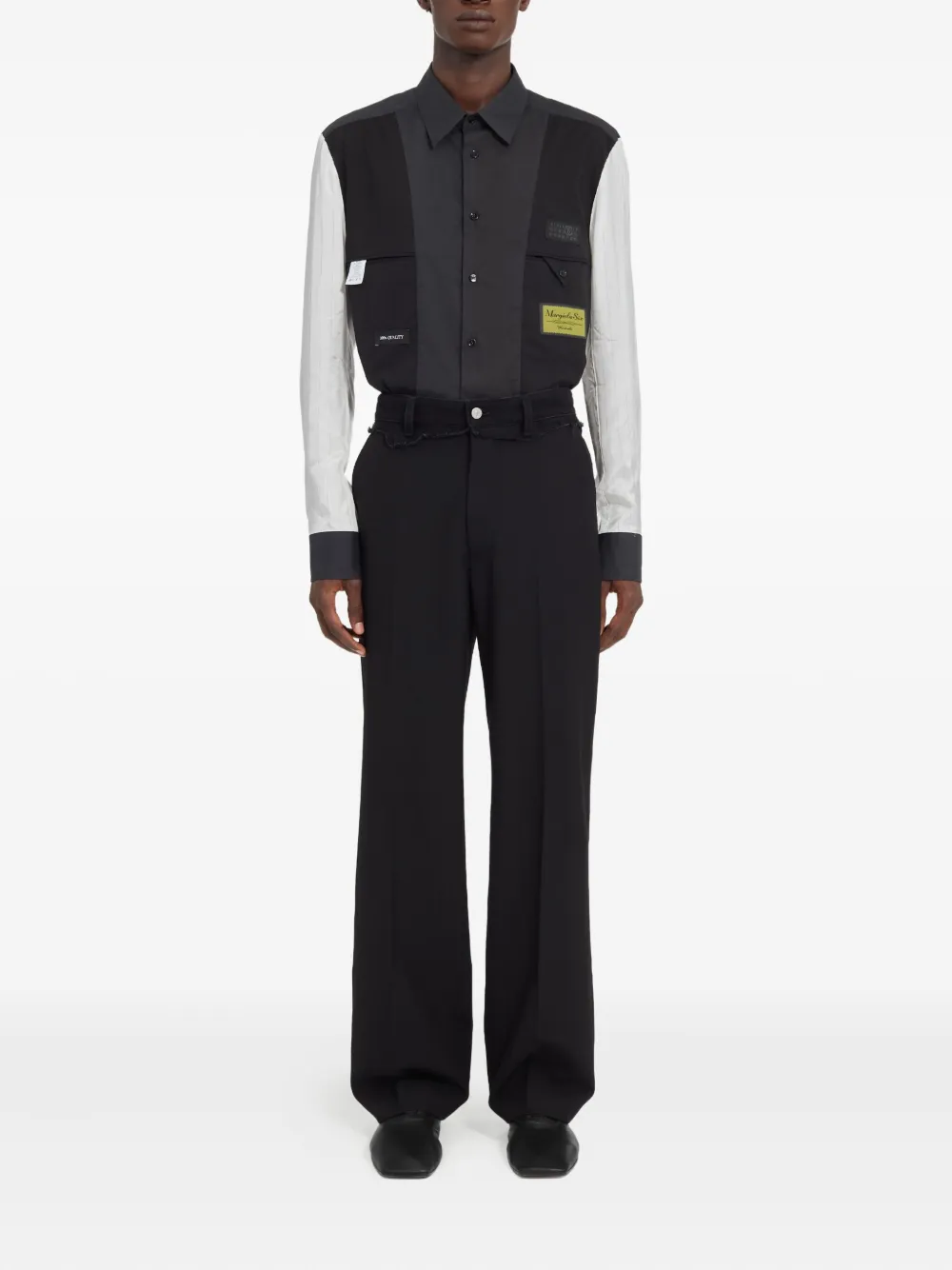 MM6 Maison Margiela Broek met franje tailleband - Zwart