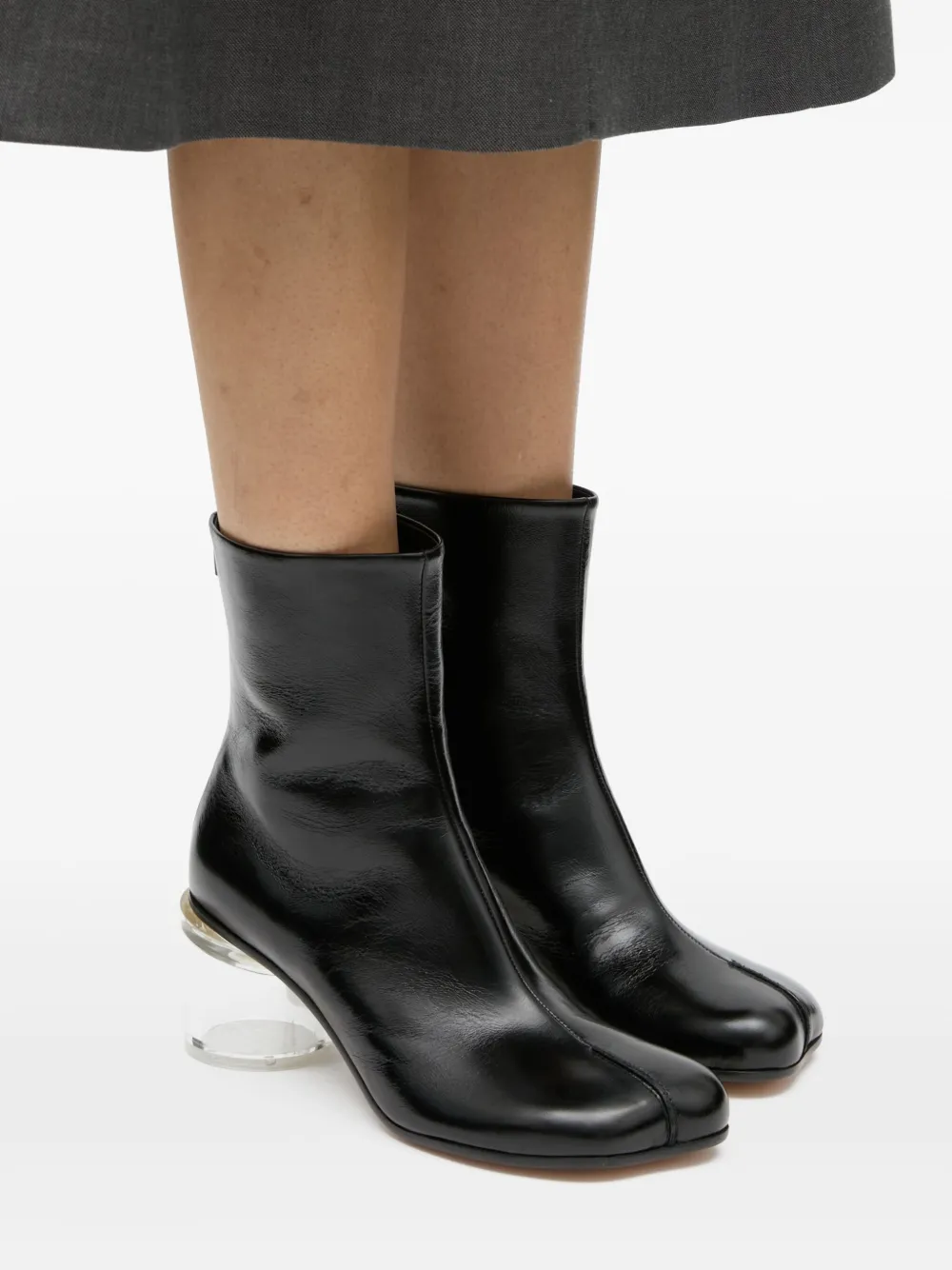 Mm6 Maison Margiela Block-heel Ankle Boots In Black