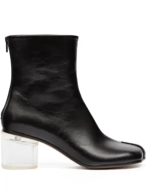 MM6 Maison Margiela レザー　アンクルブーツ　ブラック　36 MM6 Maison Margiela レザーアンクルブーツ | ブラック | FARFETCH JP