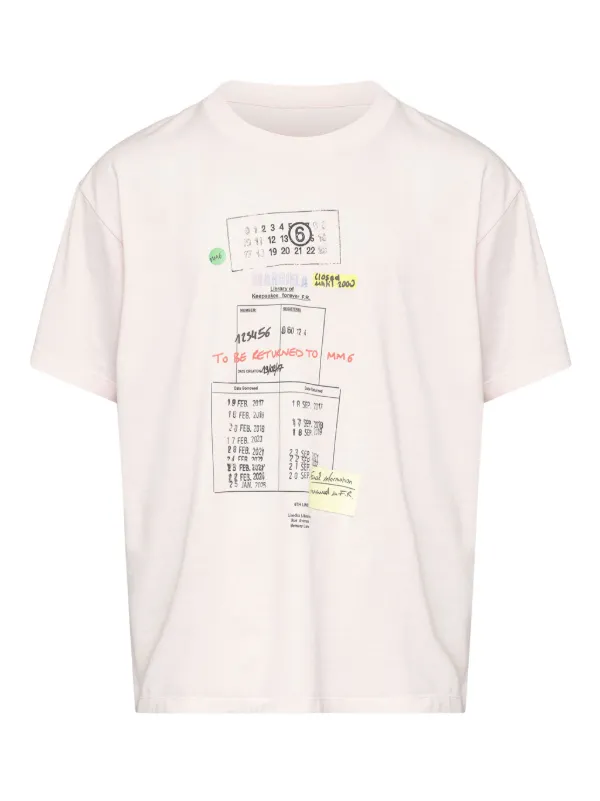 MM6 Maison Margiela Round-neck T-shirt in Pink