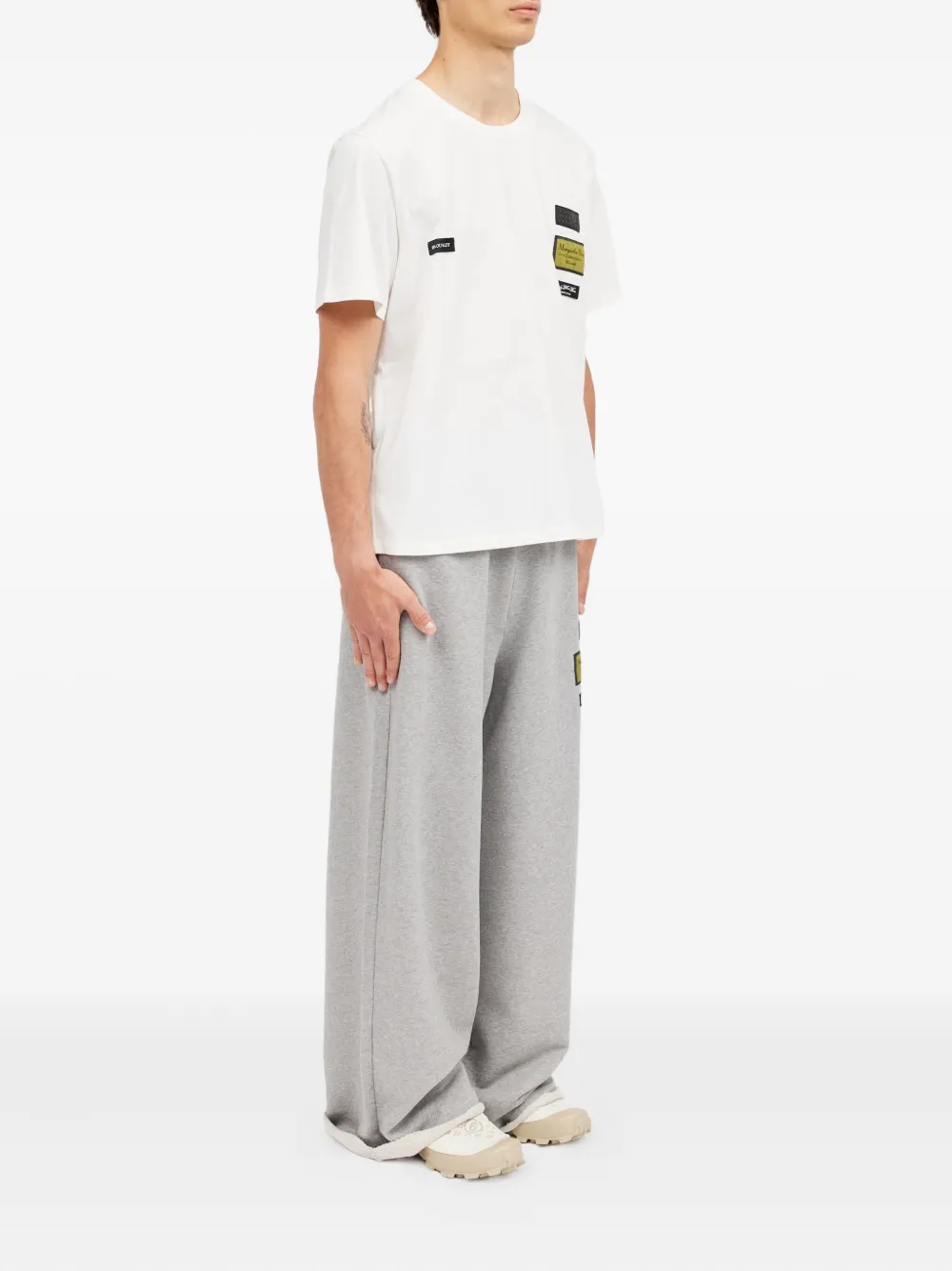 MM6 Maison Margiela T-shirt met label-patch Beige