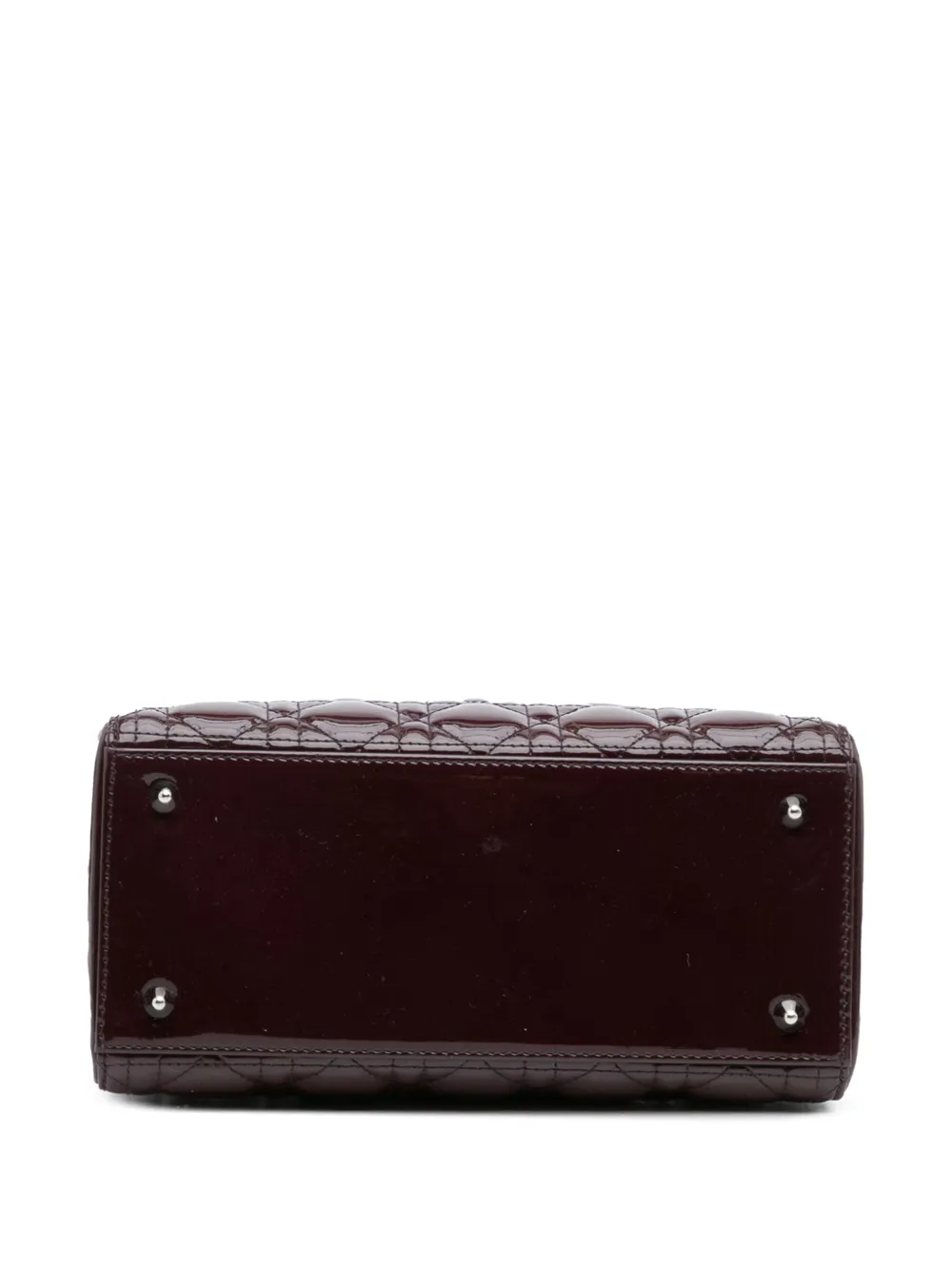 Pre-owned Dior 2011 Medium Patent Cannage Lady Satchel In Purple