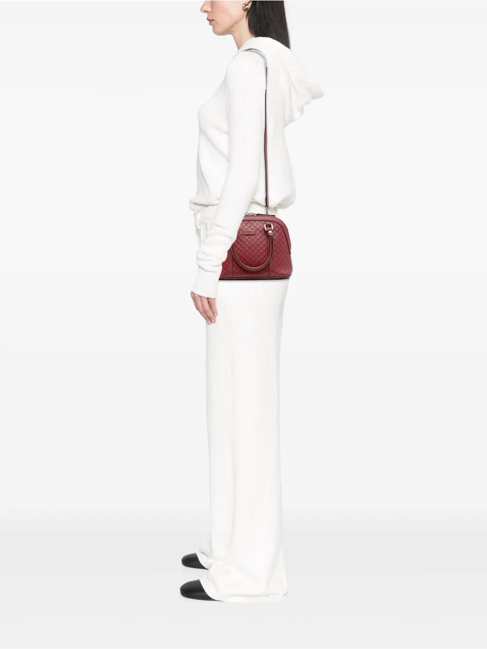 Pre-owned Gucci 2016-2025 Mini Microssima Dome Satchel In Red