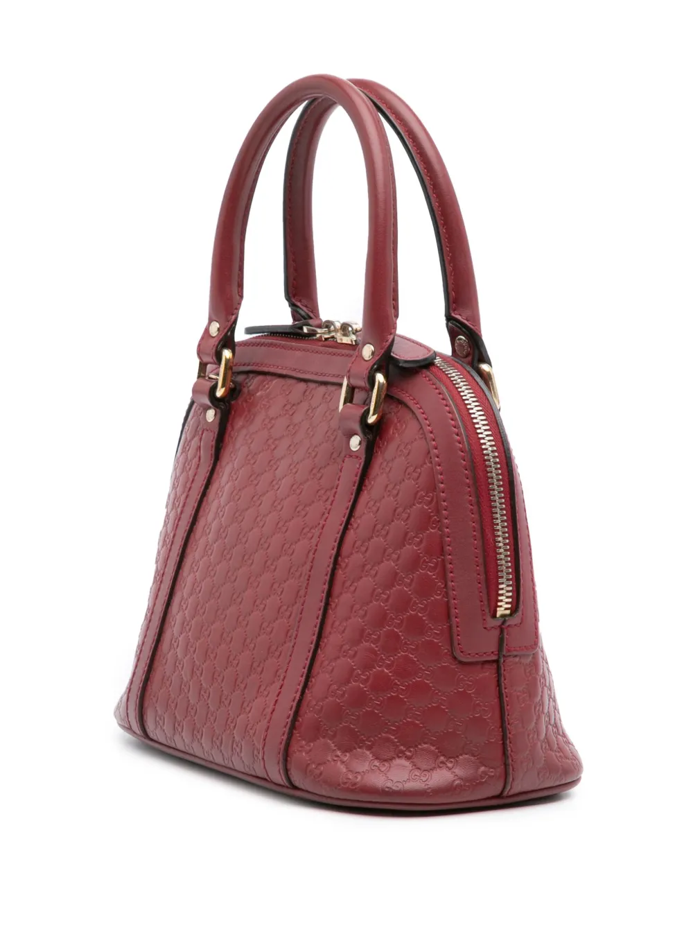 Pre-owned Gucci 2016-2025 Mini Microssima Dome Satchel In Red