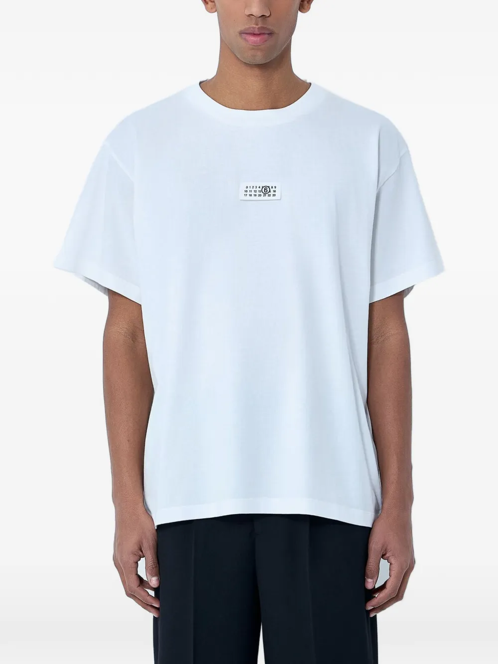 MM6 Maison Margiela T-shirt girocollo con logo - Bianco