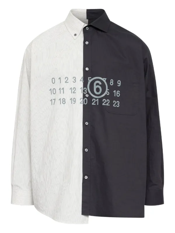 希少 MM6 メゾンマルジェラ バックレイヤードシャツ 比翼 イタリア製 白 黒 MM6 Maison Margiela バイカラー シャツ | ホワイト | FARFETCH JP