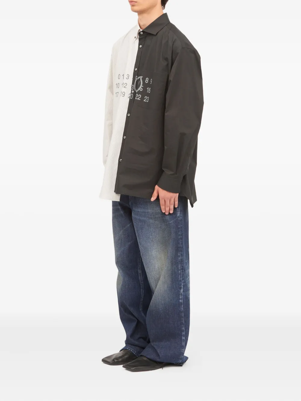 MM6 Maison Margiela バイカラーシャツ | ホワイト | FARFETCH JP