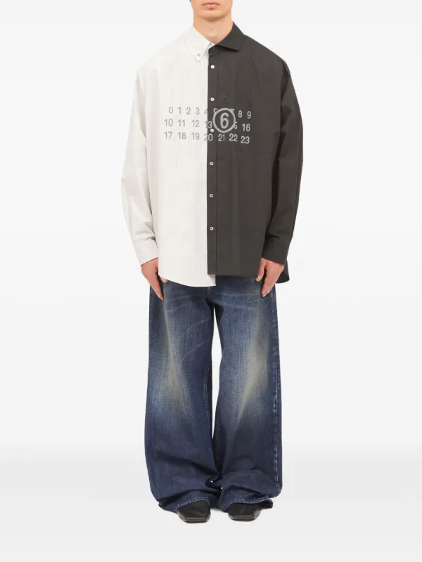 MM6 Maison Margiela バイカラーシャツ | ホワイト | FARFETCH JP