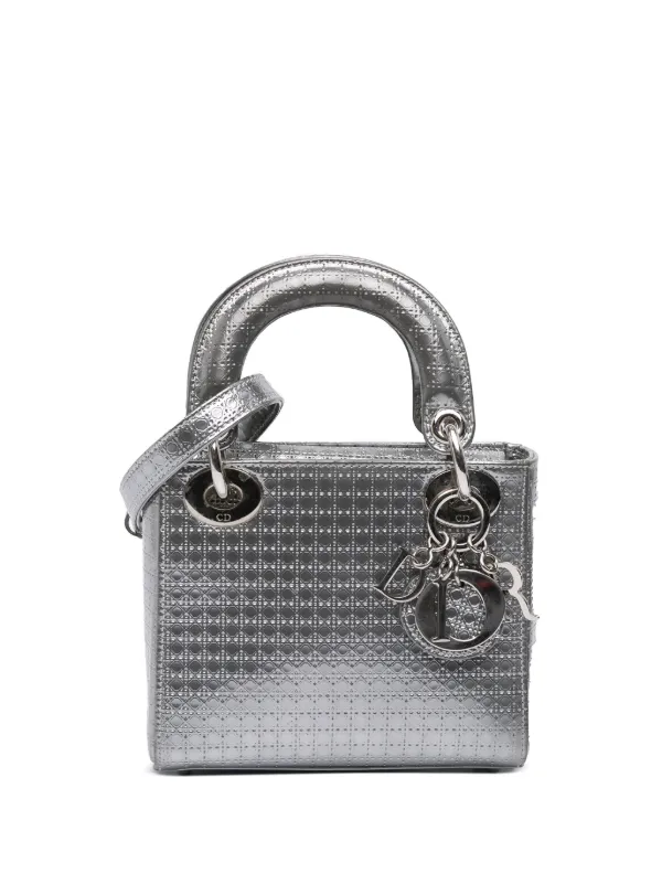 Christian Dior Pre-Owned 2016 Mini Metallic Microcannage Lady Dior