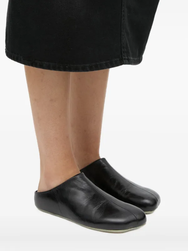 MM6 Maison Margiela レザー　ミュール サンダル　サボ　靴 MM6 Maison Margiela Factory Sabots ミュール | ブラック | FARFETCH JP