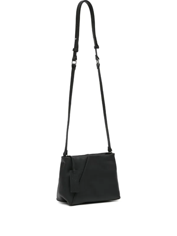 MM6 Maison Margiela ブラックショルダーバッグ MM6 Maison Margiela レザー ショルダーバッグ | ブラック | FARFETCH JP