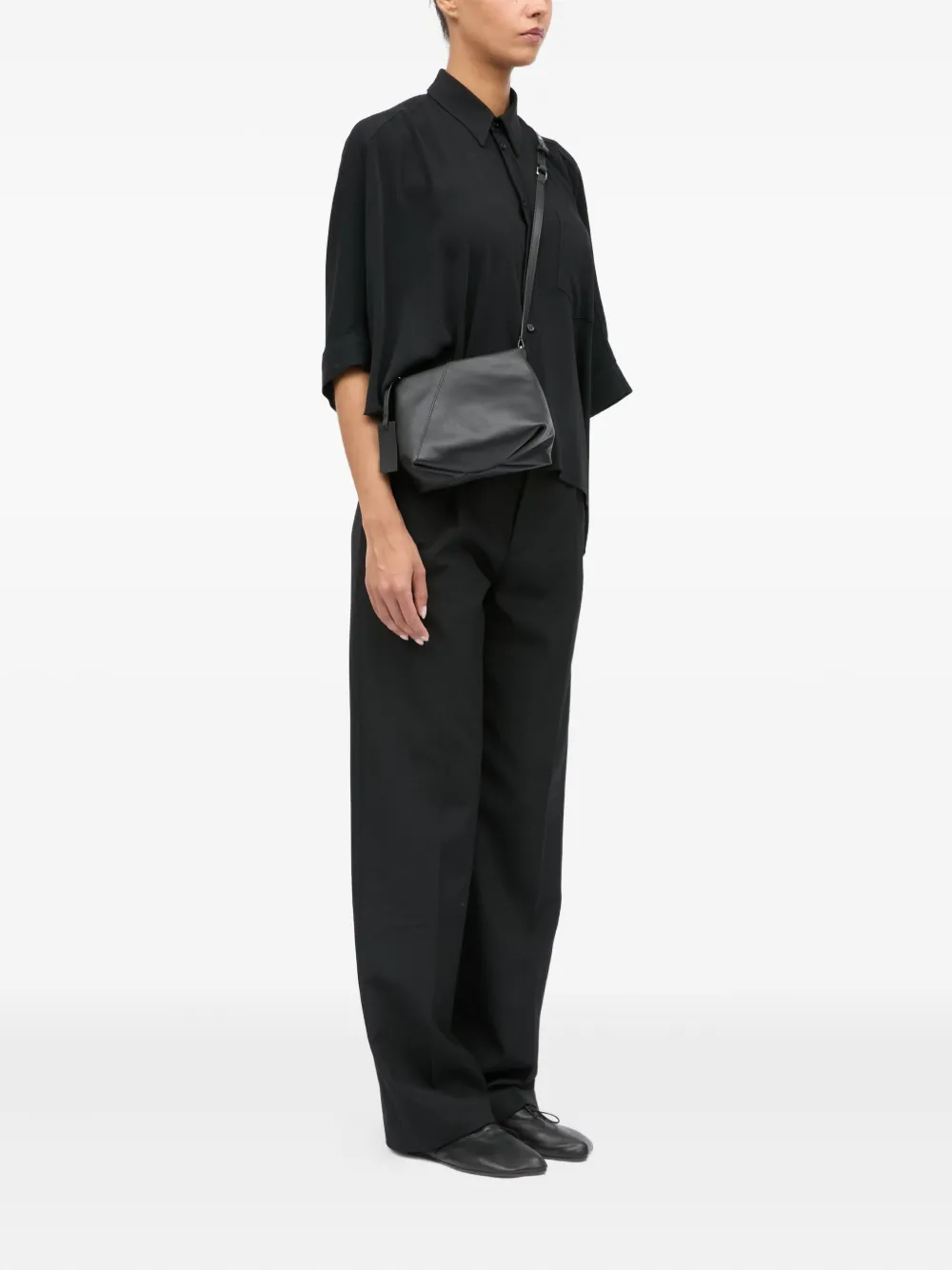 MM6 Maison Margiela レザー ショルダーバッグ | ブラック | FARFETCH JP
