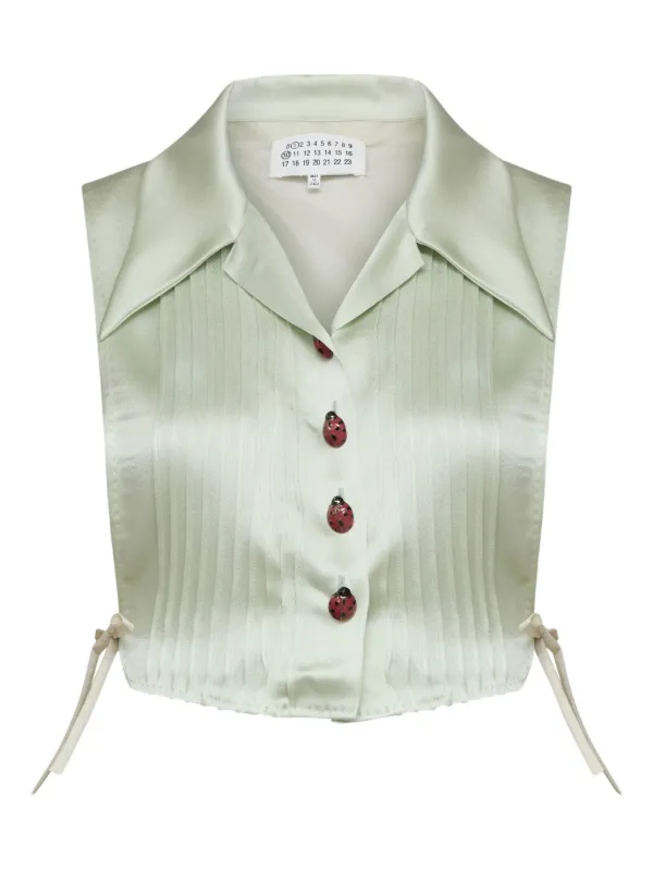 Maison Margiela Polo-collar Vest in Green