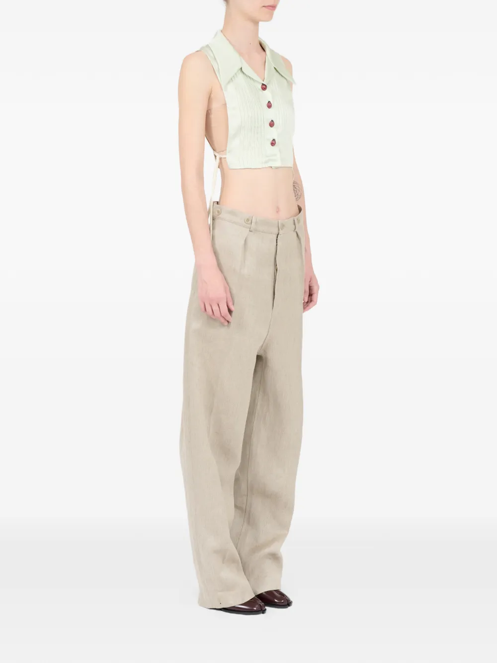 Maison Margiela Spencer met polokraag Groen