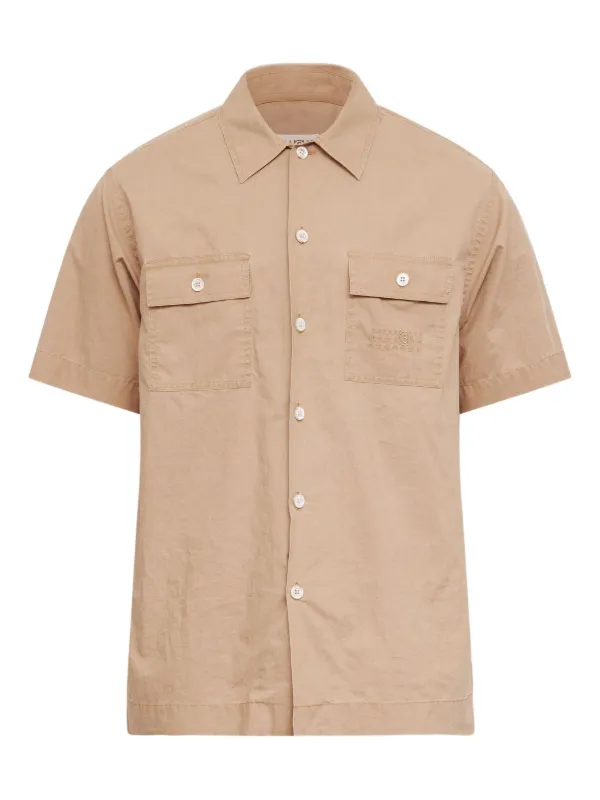 MM6 Maison Margiela Pocket Short-sleeved Shirt in Neutrals