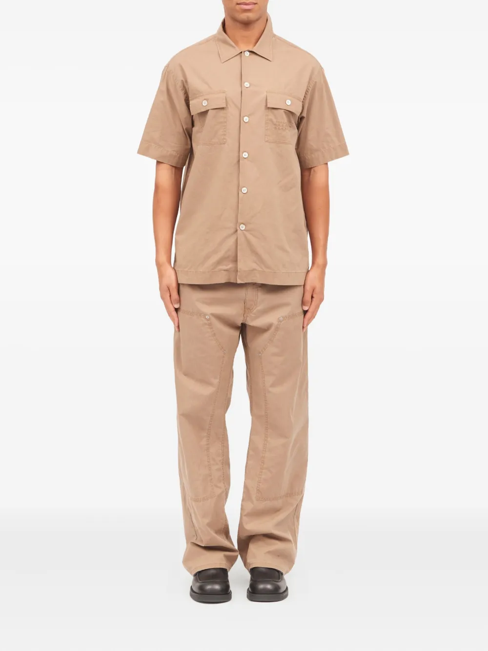 MM6 Maison Margiela Overhemd met korte mouwen en zak Beige