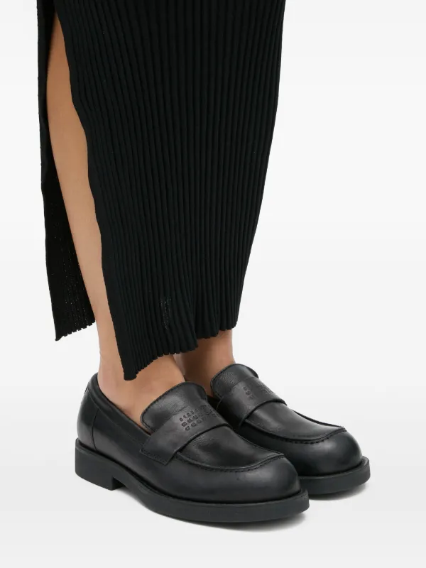 MM6 Maison Margiela ラウンドトゥ ローファー | ブラック | FARFETCH JP