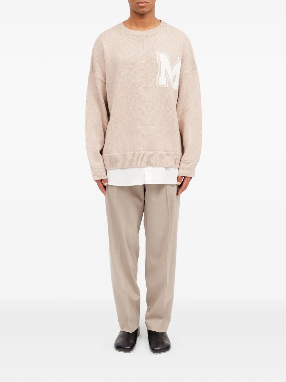 MM6 Maison Margiela Trui met ronde hals - Beige