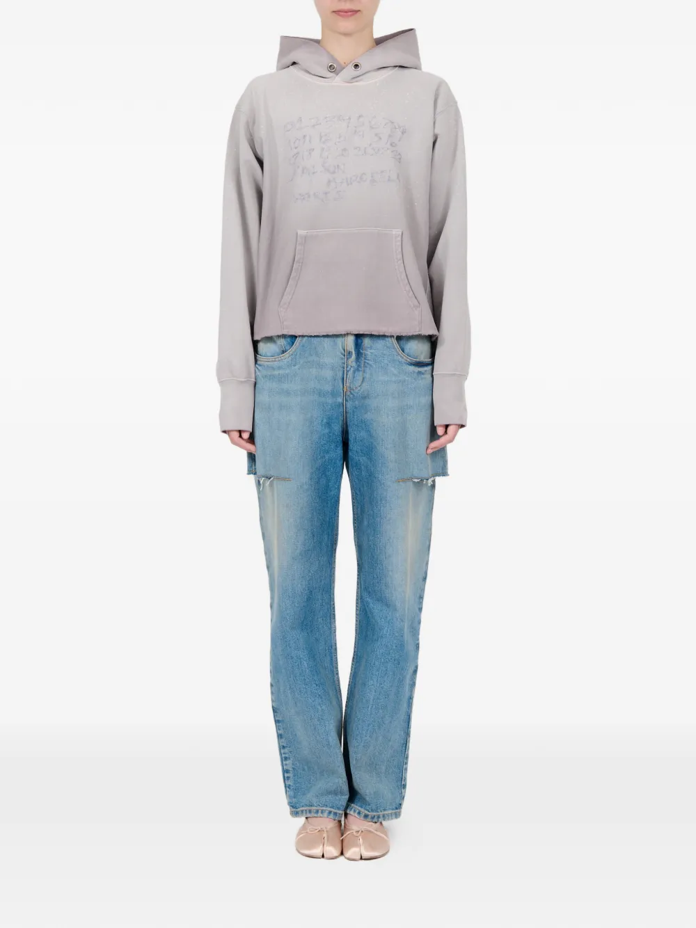 Maison Margiela Hoodie met print Grijs