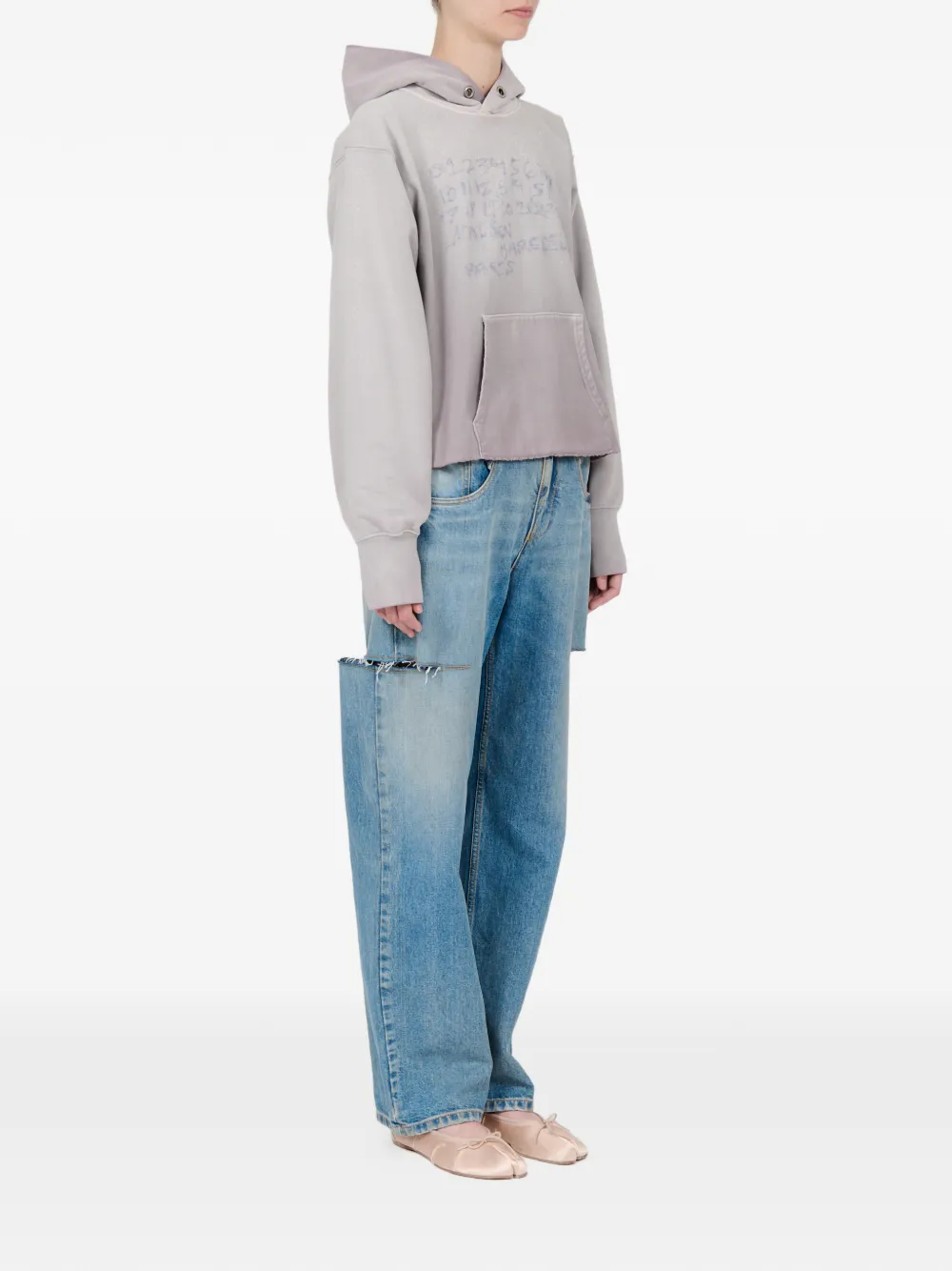 Maison Margiela Hoodie met print Grijs