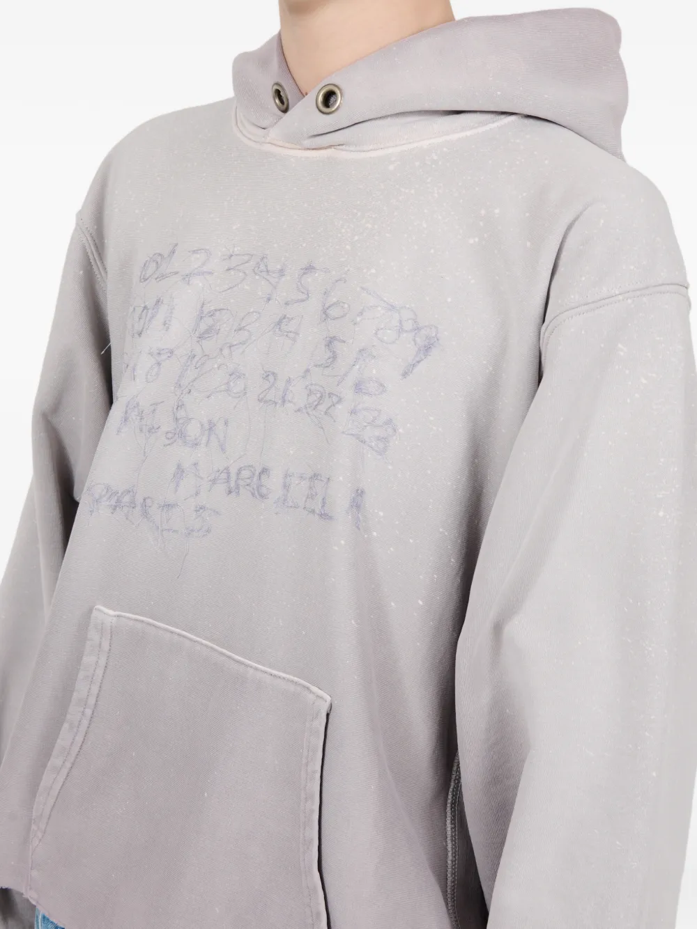 Maison Margiela Hoodie met print Grijs