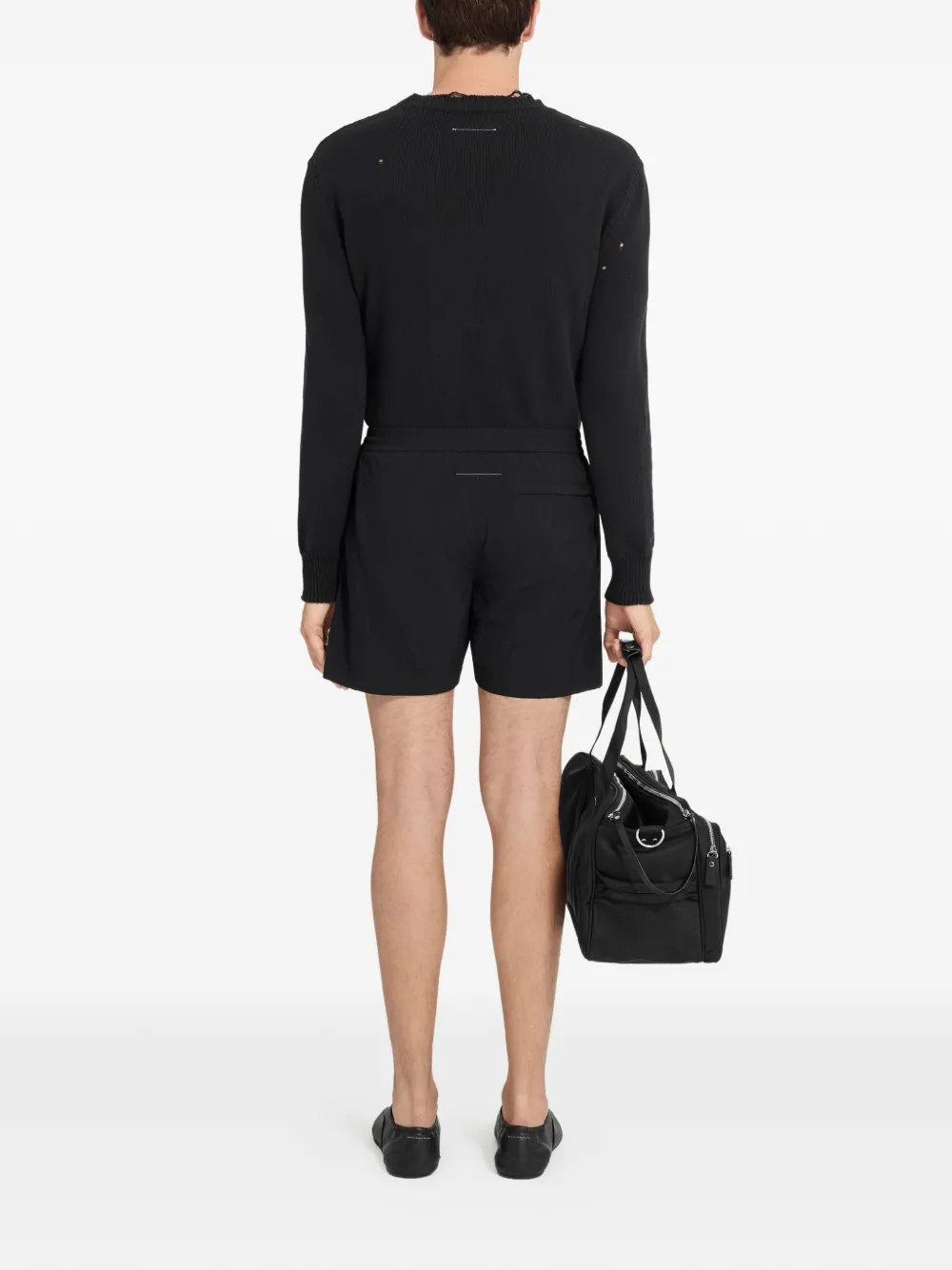 MM6 Maison Margiela Shorts met diagonale zak Zwart
