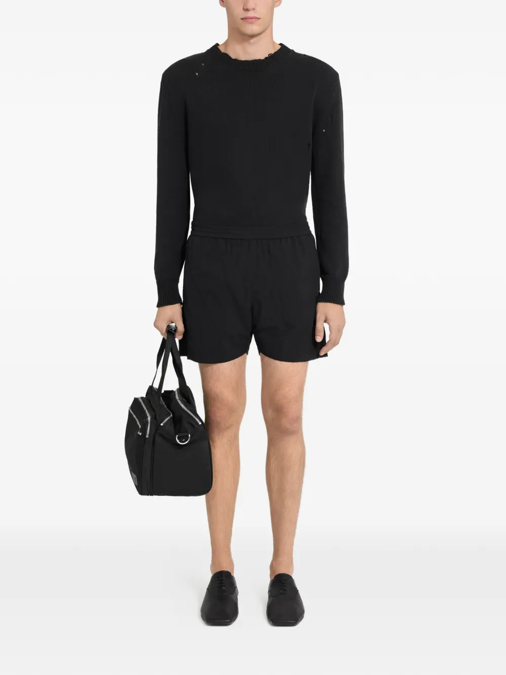 MM6 Maison Margiela Shorts met diagonale zak - Zwart