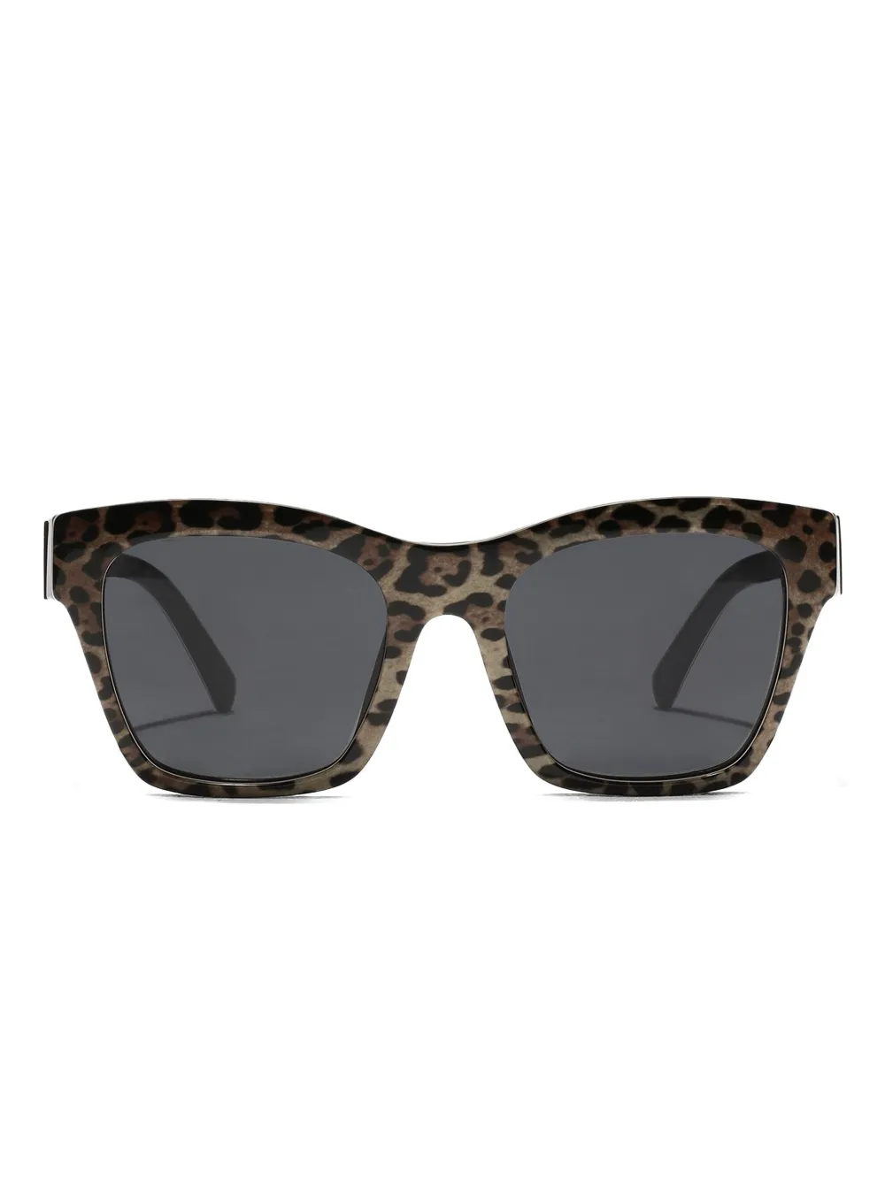 Dolce & Gabbana Leopard-motif Squared-frame Sunglasses In Brown