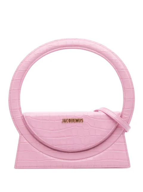 Jacquemus Pre-Owned bolsa satchel Crocodile Embossed Calfskin Le Sac Rond Bag 2017-2022