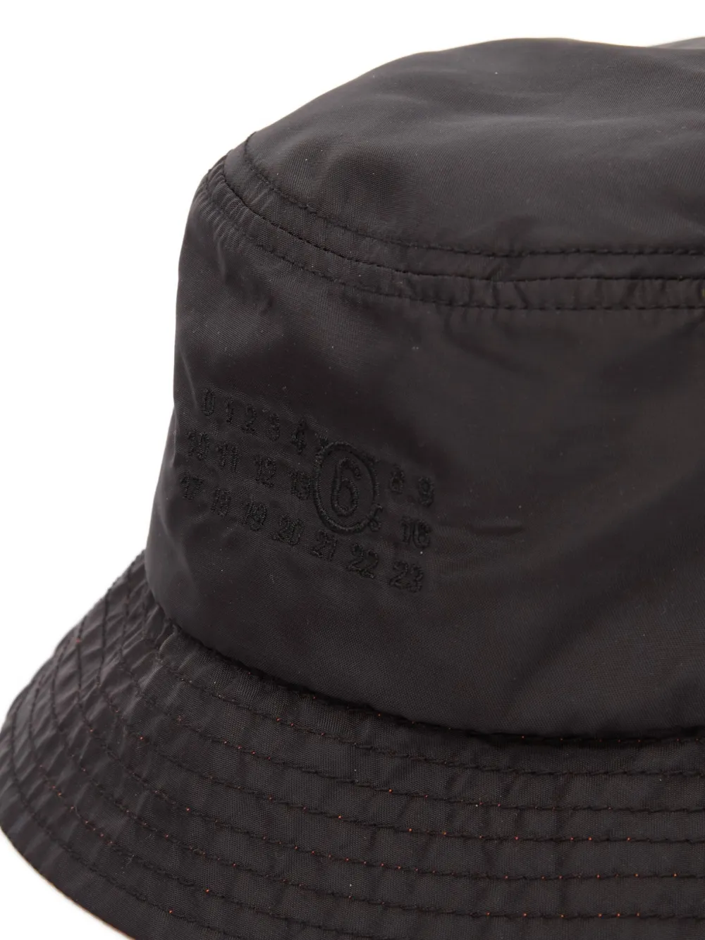 Mm6 Maison Margiela Embroidered Bucket Hat In Black