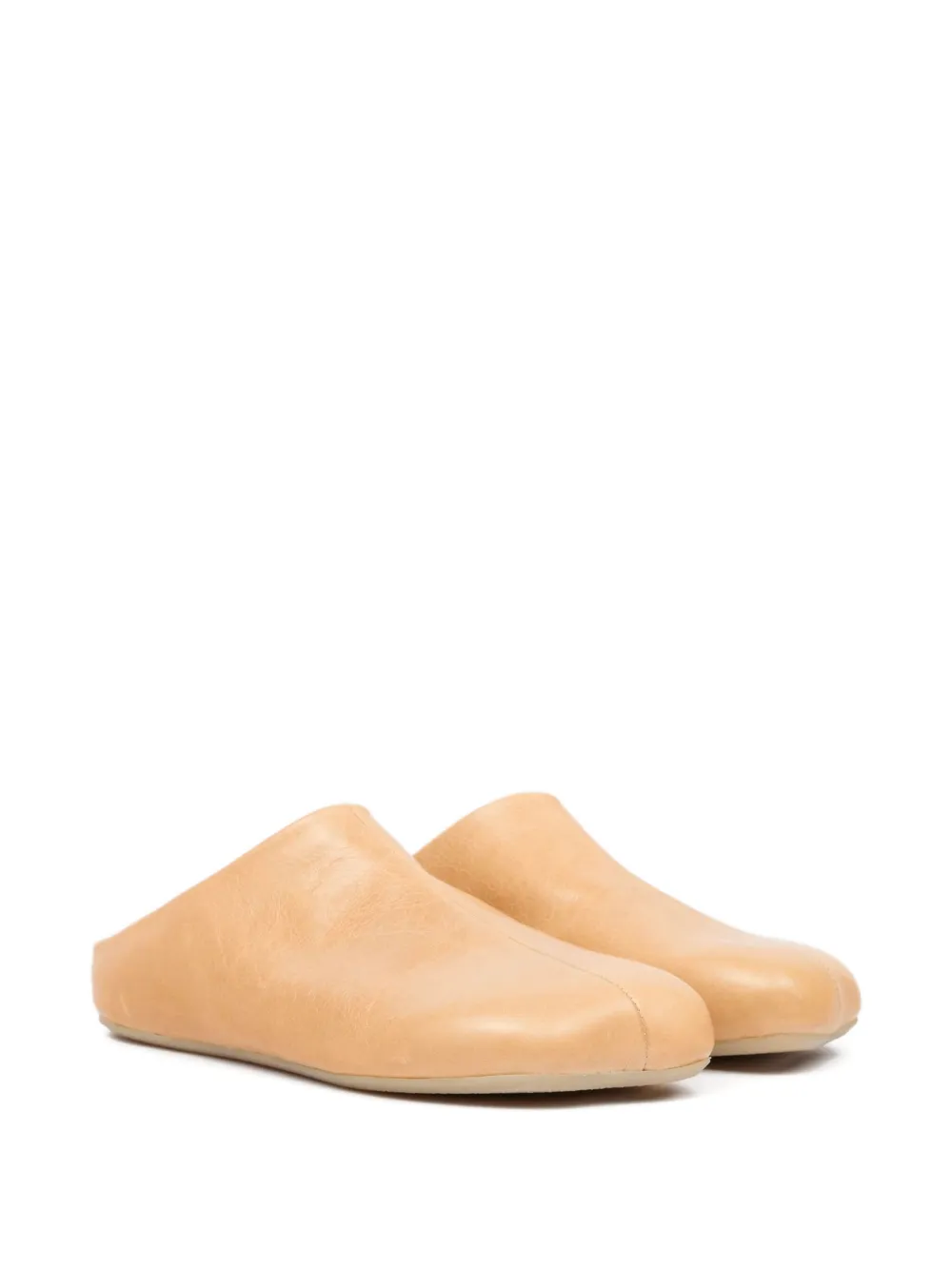 MM6 Maison Margiela Leren slippers - Beige