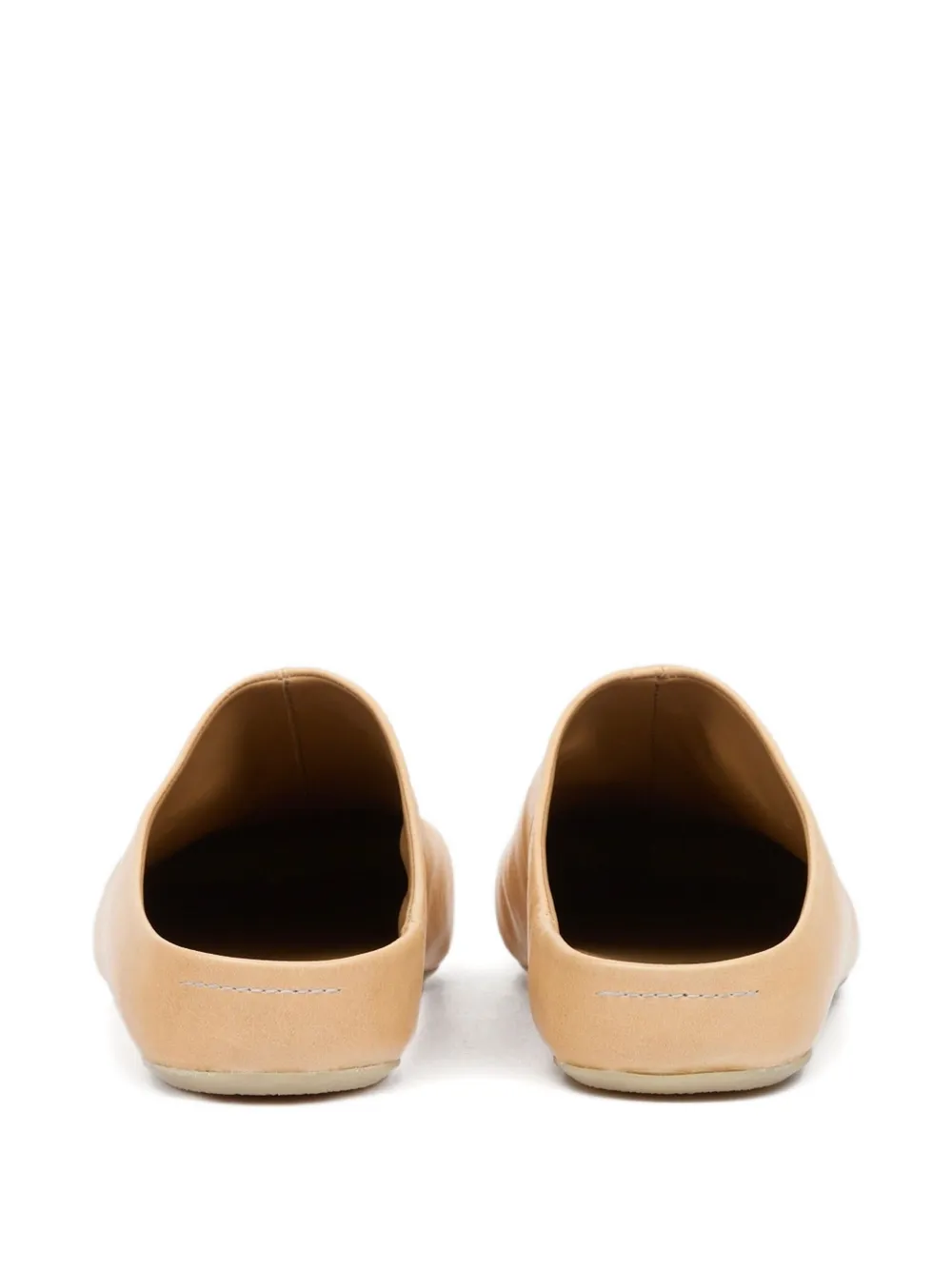 MM6 Maison Margiela Leren slippers Beige