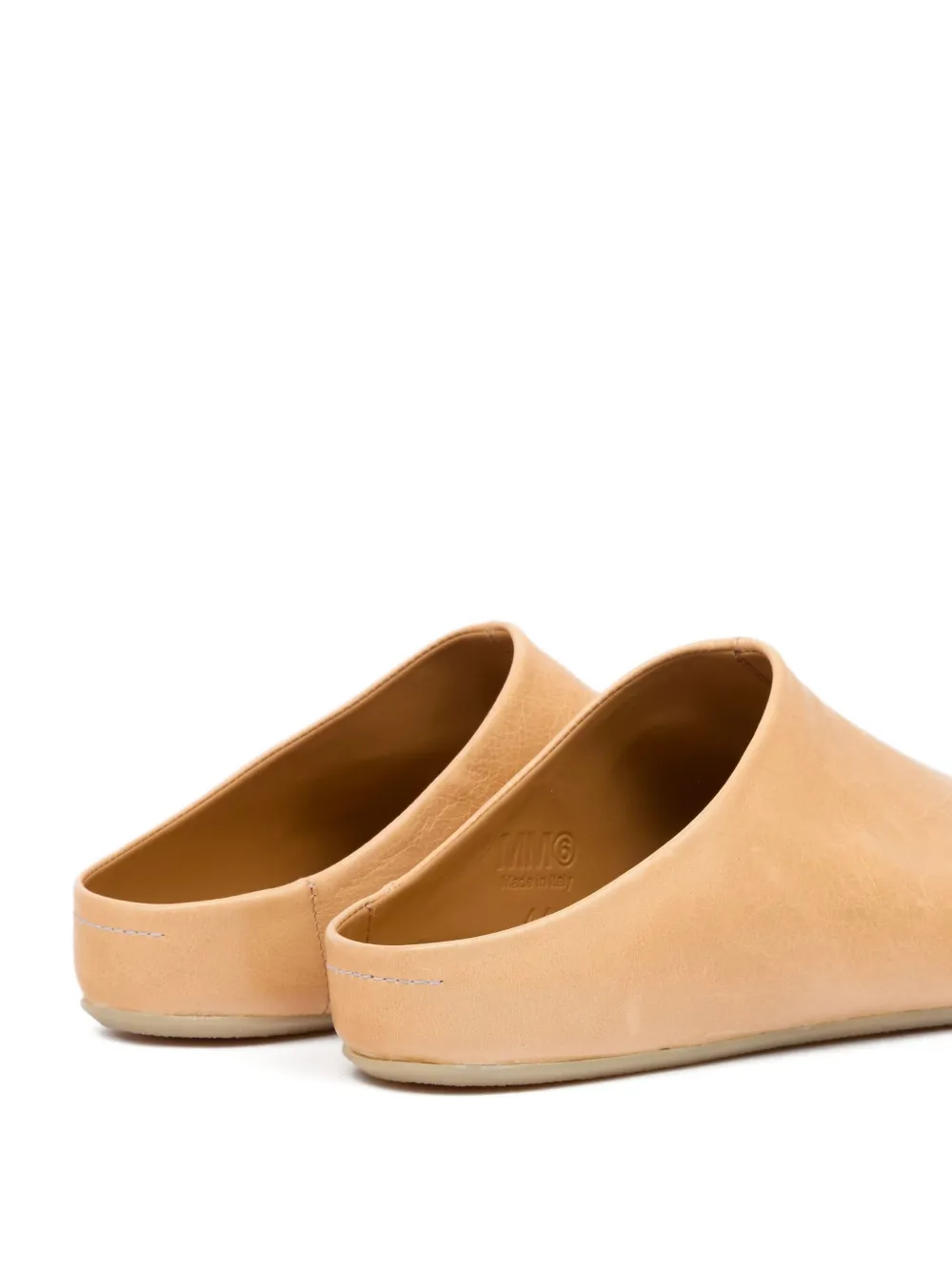 MM6 Maison Margiela Leren slippers Beige
