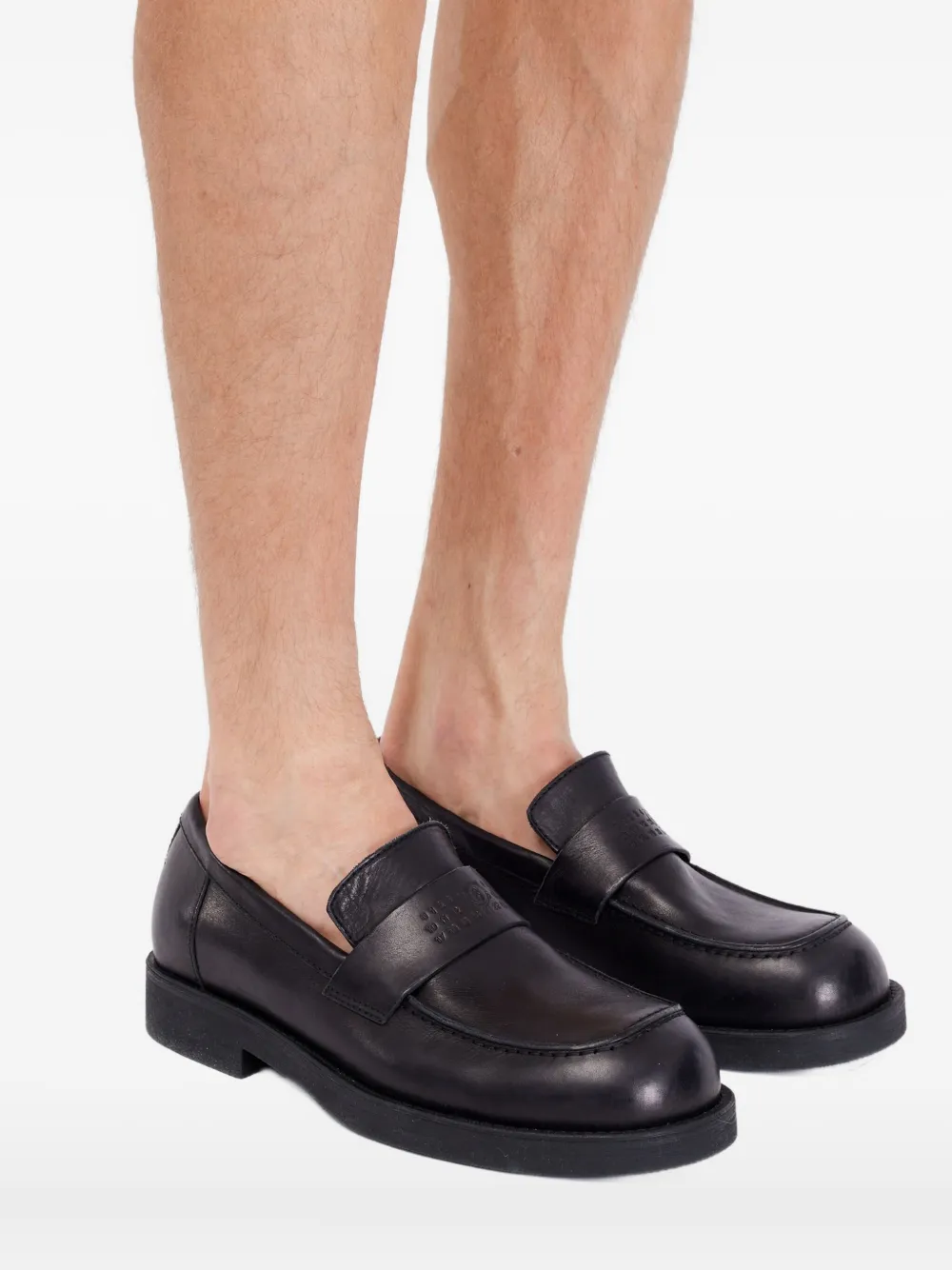 MM6 Maison Margiela Loafers met logo-reliëf Zwart