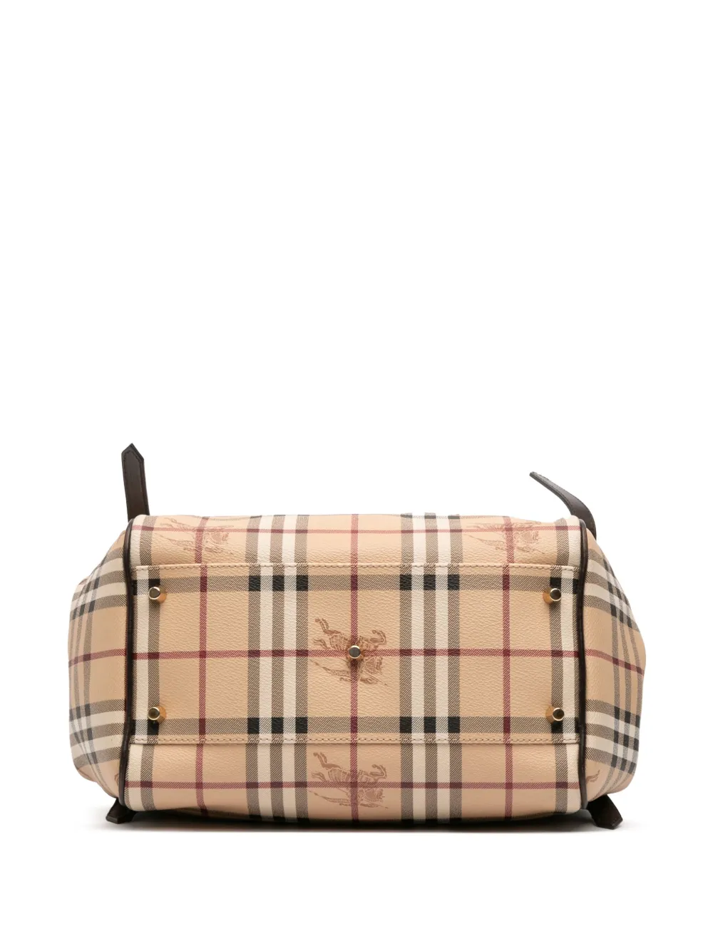 Pre-owned Burberry 2000-2017 Small Haymarket Check Coated Canvas Canterbury Tote Bag In Brown