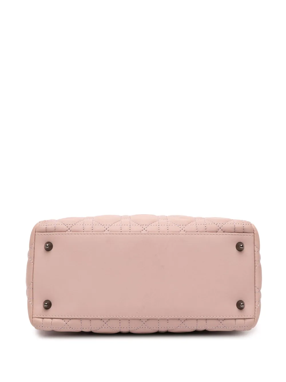 Pre-owned Dior 2011 Medium Lambskin Cannage Lady Satchel In Pink